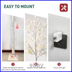 5FT White Flower Tree with Lights Lighted Flower Tree with 96 Warm White LE