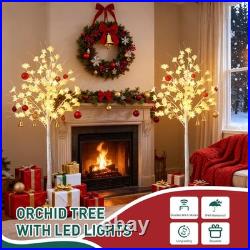 5FT White Flower Tree with Lights Lighted Flower Tree with 96 Warm White LE