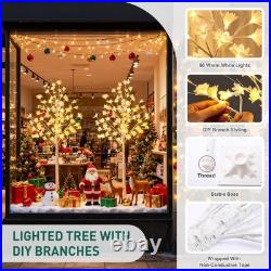 5FT White Flower Tree with Lights Lighted Flower Tree with 96 Warm White LE