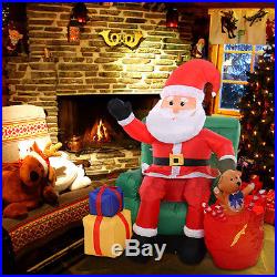 5Ft Airblown Inflatable Christmas Santa Claus On sofa Decor Lighted Yard Outdoor