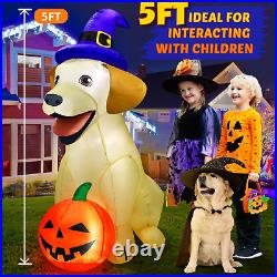 Labrador Inflatables 5Ft Halloween Inflatables Decorations Outdoor Vivid Lab Dog with Build ...