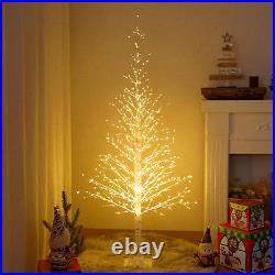 5Ft Lighted Birch Tree 814LED White Christmas Tree for Christmas Decorations