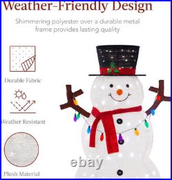 5Ft Lighted Pop-Up Snowman, Large White Outdoor Christmas Holiday Decoration With