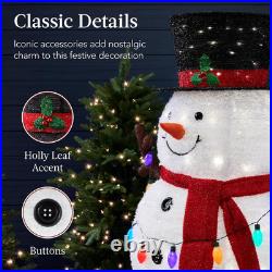 5Ft Lighted Pop-Up Snowman, Large White Outdoor Christmas Holiday Decoration With
