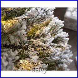 5Ft Pre-Lit Decorated Frosted Flocked Popup Christmas Tree 50 Warm White LED New