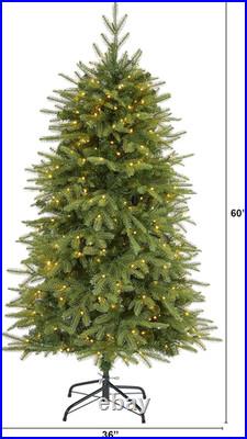 5Ft. Vancouver Fir Natural Look Artificial Christmas Tree with 350 Clear LED Lig