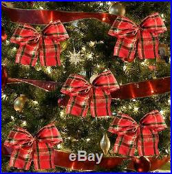 5X Red and Gold Christmas Tree Bows Bow Decoration Gift Ornament Merry XMAS Hand