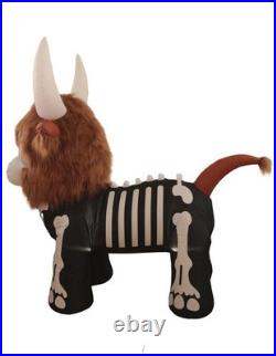5'10 LED Skeleton Highland Cow with Fur Halloween Inflatable Haunted House Decor 5'10 LED Skeleton Highland Cow with Fur Halloween Inflatable Haunted House Decor