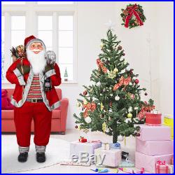 5.2ft 62in Large Santa Traditional Red Velvet Fabric Father Christmas Decoration