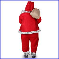 5.2ft 62in Large Santa Traditional Red Velvet Fabric Father Christmas Decoration
