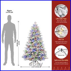 5.5-7.5FT Flocked Cedar PE-Mix Pre-Lit Christmas Tree Dual-Color LED with Remote 5.5-7.5FT Flocked Cedar PE-Mix Pre-Lit Christmas Tree Dual-Color LED with Remote
