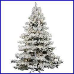 5.5′ Flocked Alaskan Artificial Christmas Tree 450 LED Clear Dura-Lit Lights