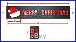 5.5 LONG 244 SUPER BRIGHT RED/WHITE LED LIGHTS MERRY CHRISTMAS SIGN withSANTA HAT