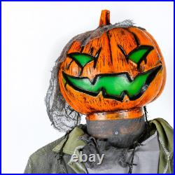 5.5 ft. Animated Halloween Pumpkin Man Creepy Clown Lights Moves Sound Activated