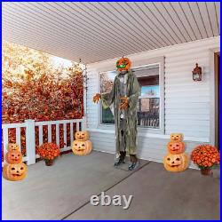 5.5 ft. Animated Halloween Pumpkin Man Creepy Clown Lights Moves Sound Activated