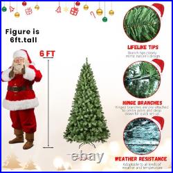 5/6/7/8/9FT Prelit Christmas Tree Realistic Artificial Xmas Trees Premium Green
