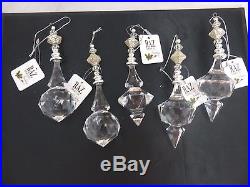 5 Acrylic crystal drop dangle ornaments Raz Imports Brand New