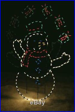 5' Animated LED Lighted JUGGLING SNOWMAN GIFTS OUTDOOR CHRISTMAS Decor PRE-LIT