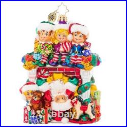 5 Christopher Radko Fireplace High Jinks Elf Retro Ornament Christmas Decor