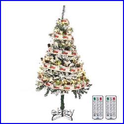 5 FT Artificial Christmas Tree & 20 LED Pine Cone String Lights Kit ...