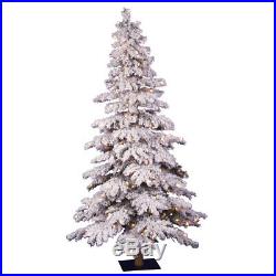5′ Flocked Spruce Alpine White Artificial Christmas Tree with 250 Clear Lights