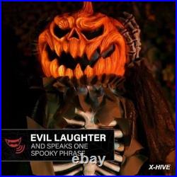 5 Ft 8 In Animatronic Standing Pop-up Head Pumpkin Man Halloween Decoration