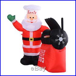 5 Ft Airblown Inflatable Christmas Chef Santa Claus Barbecue BBQ Decor Lawn Yard