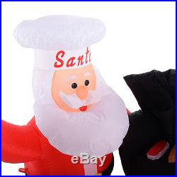 5 Ft Airblown Inflatable Christmas Chef Santa Claus Barbecue BBQ Decor Lawn Yard