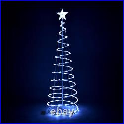5 Ft Christmas LED Spiral Tree Light Cool White Outdoor New Year Battery 5 Packs
