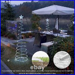 5 Ft Christmas LED Spiral Tree Light Cool White Outdoor New Year Battery 5 Packs