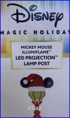 5 Ft Disney Christmas Mickey Mouse W Santa Hat Led Lighted Lamppost Yard Decor