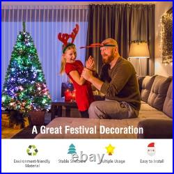 5 Ft Pre-lit Artificial Christmas Tree, Premium Fiber Optic Christmas Tree, H