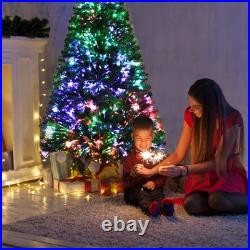 5 Ft Pre-lit Artificial Christmas Tree, Premium Fiber Optic Christmas Tree, H