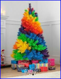 5 Ft Rainbow Christmas Fir Tree Brand New In Box Tall Multi Coloured Nhs Lgbtq