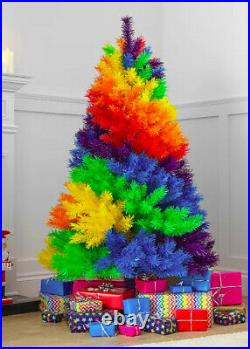 5 Ft Rainbow Christmas Fir Tree Bundle Bnib Tall Multi Coloured Nhs Lgbtq Pride