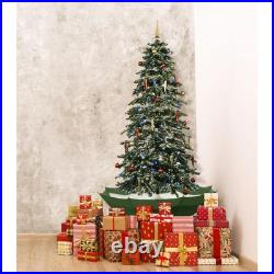5 Ft. Silvery White Prelit Artificial Christmas Tree With Music And Green Base