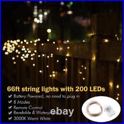 5 Ft White Christmas Tree Artificial with 66FT 200 LED Fairy Lights Xma Decor