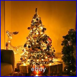 5 Ft White Christmas Tree Artificial with 66FT 200 LED Fairy Lights Xma Decor