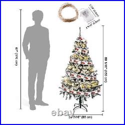 5 Ft White Christmas Tree Artificial with 66FT 200 LED Fairy Lights Xma Decor