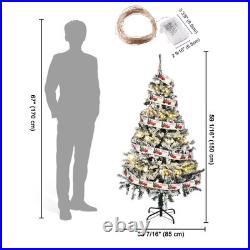5 Ft White Christmas Tree Artificial with 66FT 200 LED Fairy Lights Xma Decor