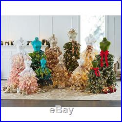 5' Green Artificial Dress Form Pre-lit LED Christmas Tree Holiday Mannequin