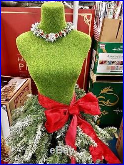 5' Green Artificial Dress Form Pre-lit LED Christmas Tree Holiday Mannequin