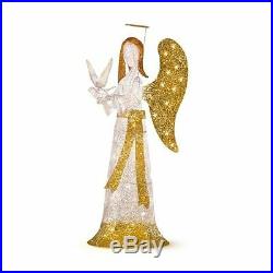 5′ Lighted Praying Angel with Dove Outdoor Christmas Decoration
