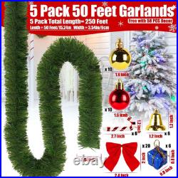 5 Pack 250FT Christmas Green Garland Flower for Christmas and Non-Lit Soft Holid 5 Pack 250FT Christmas Green Garland Flower for Christmas and Non-Lit Soft Holid