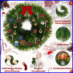 5 Pack 250FT Christmas Green Garland Flower for Christmas and Non-Lit Soft Holid 5 Pack 250FT Christmas Green Garland Flower for Christmas and Non-Lit Soft Holid