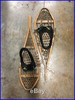 (5 Pair) Vintage Rustic Wooden Snow Shoe Rawhide Leather for Lodge & Cabin Decor