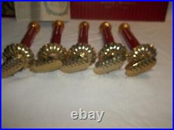 5 Red WATERFORD Holiday Heirlooms Clip On Holiday Candles Limited Edition in Box