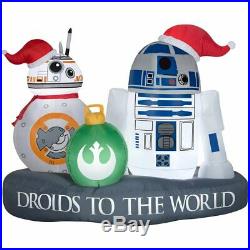 5′ STAR WARS R2-D2 & BB-8 DROIDS TO THE WORLD Christmas Airblown Inflatable