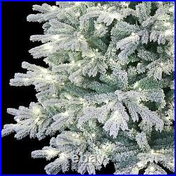 5′ Snow Angel Blue Spruce Flocked Christmas Tree Pre-lit with White LED Lights