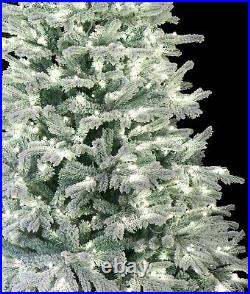 5' Snow Angel Blue Spruce Flocked Christmas Tree Pre-lit with White LED Lights